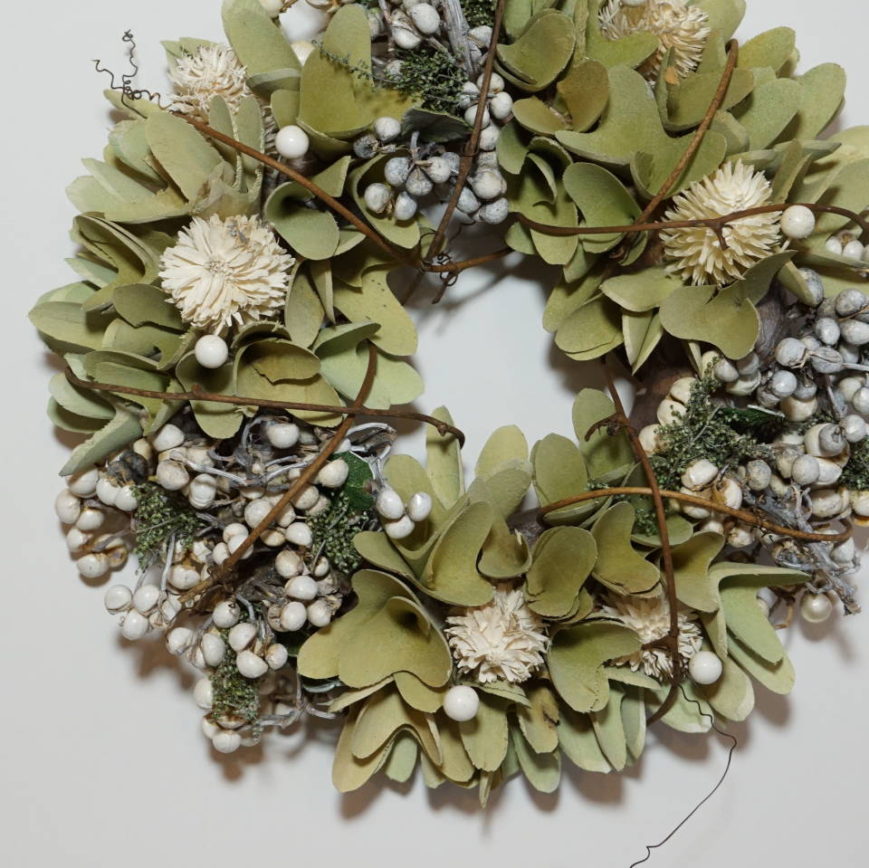 ドライフラワーリース 30cm/25cm 660058 グリーン – Heartful Country
