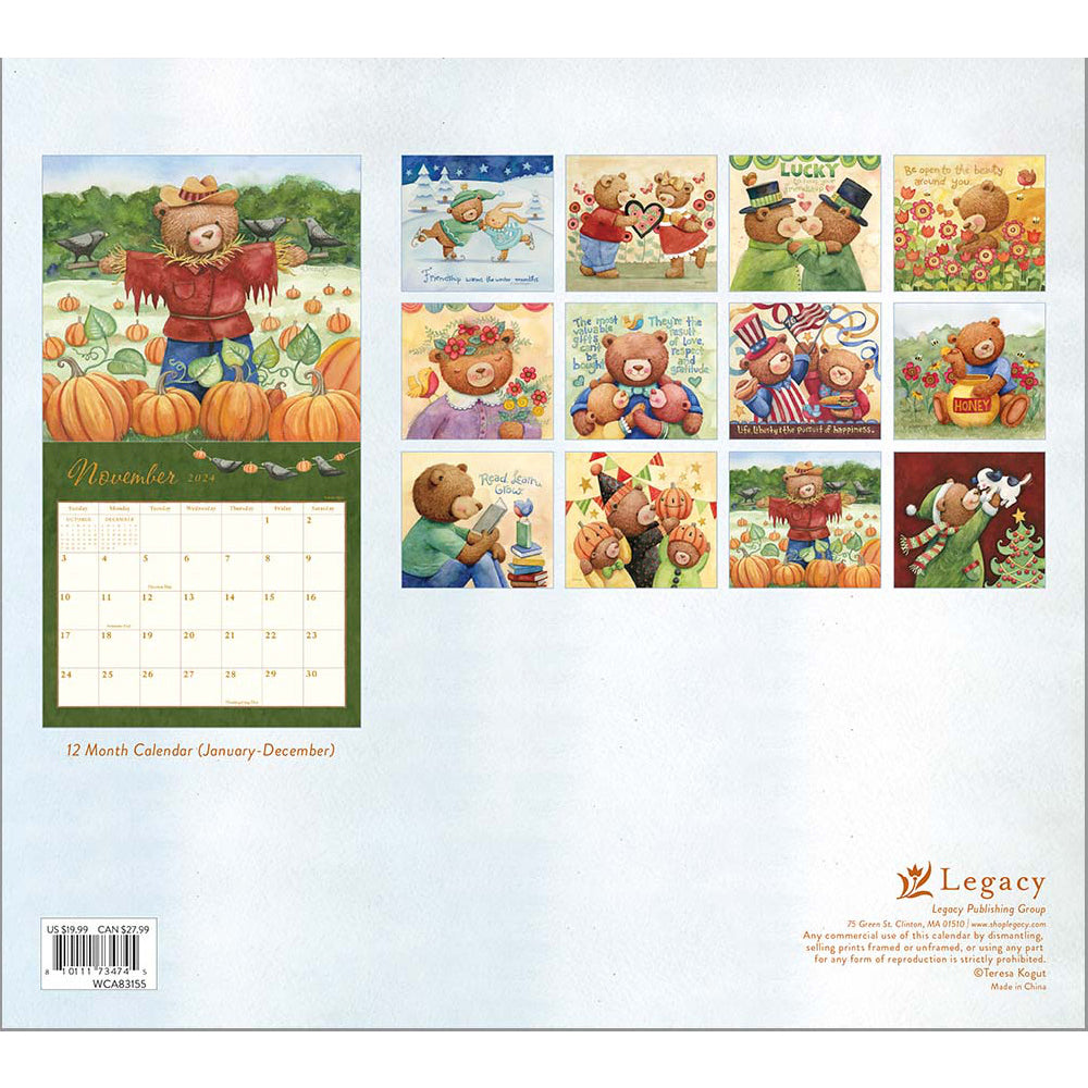 2024 USAカレンダー 壁掛け Legacy Bears Calendar – Heartful Country