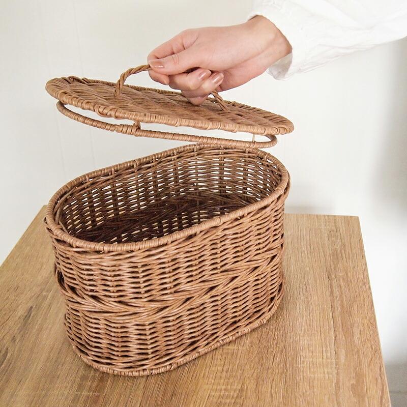 トーク ジョルジア 蓋付き オーバル バスケット 水洗い 洗える カゴ