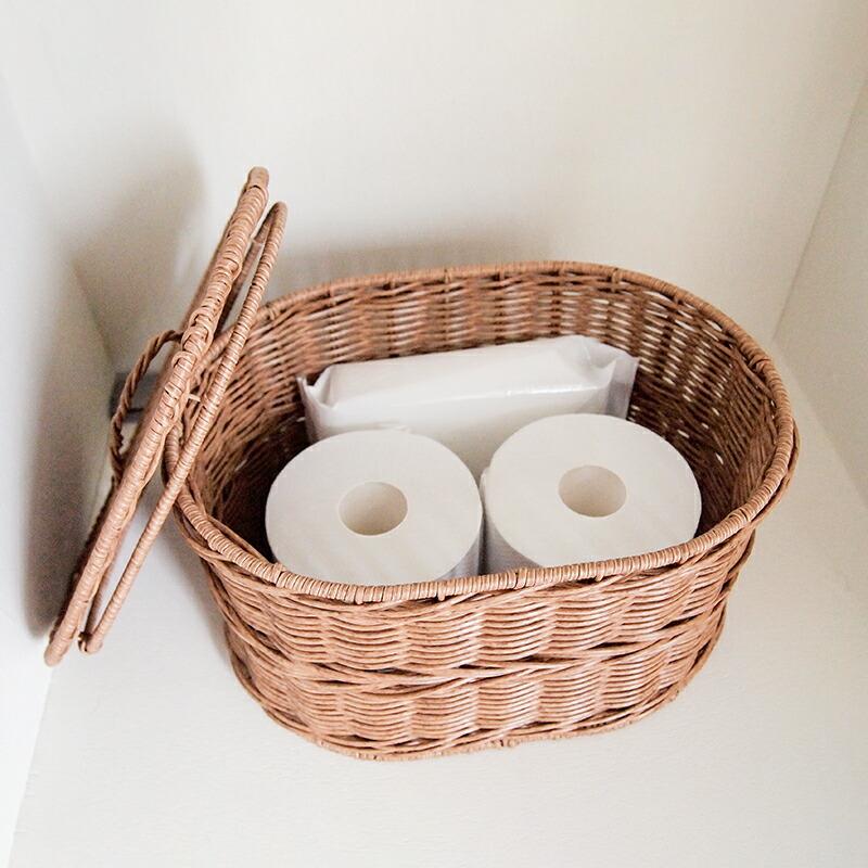 トーク ジョルジア 蓋付き オーバル バスケット 水洗い 洗える カゴ