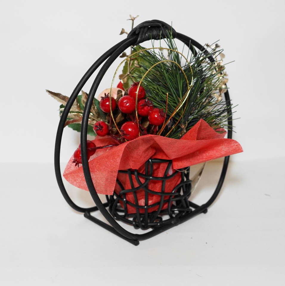 椿アレンジ お正月飾り 造花 アーティフィシャルフラワー 3520