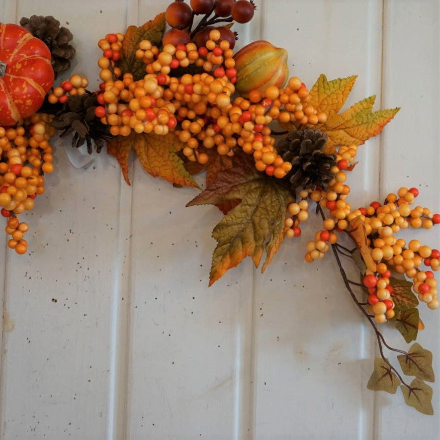 E5058 パンプキンミックススワッグ ハロウィン 秋リース – Heartful