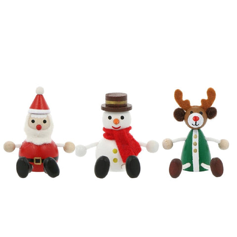 クリスマス　木の人形　レスニー　ハラチキ　サンタクロース/スノーマン/トナカイ