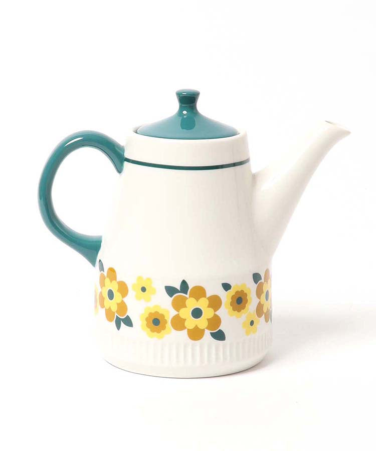 レトロティーポット 花柄 陶器 茶こし付き – Heartful Country