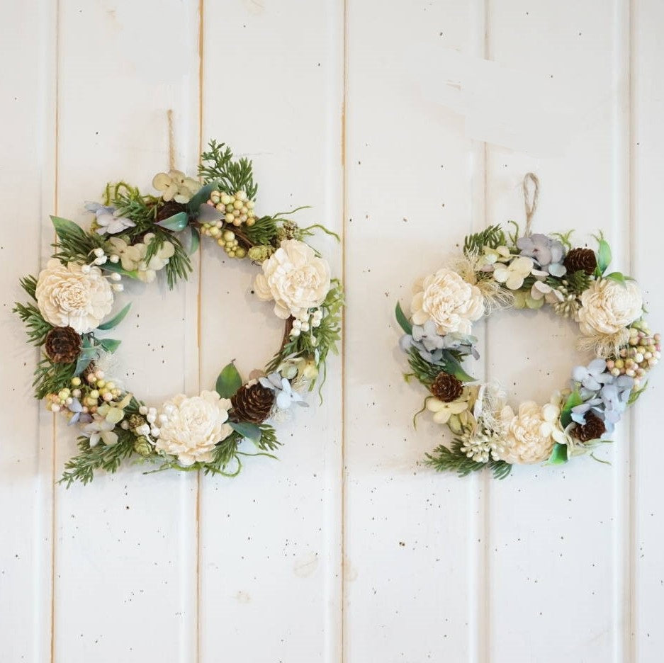 ソーラーローズリース23cm/17cm HSA4515 造花のリース 通年用