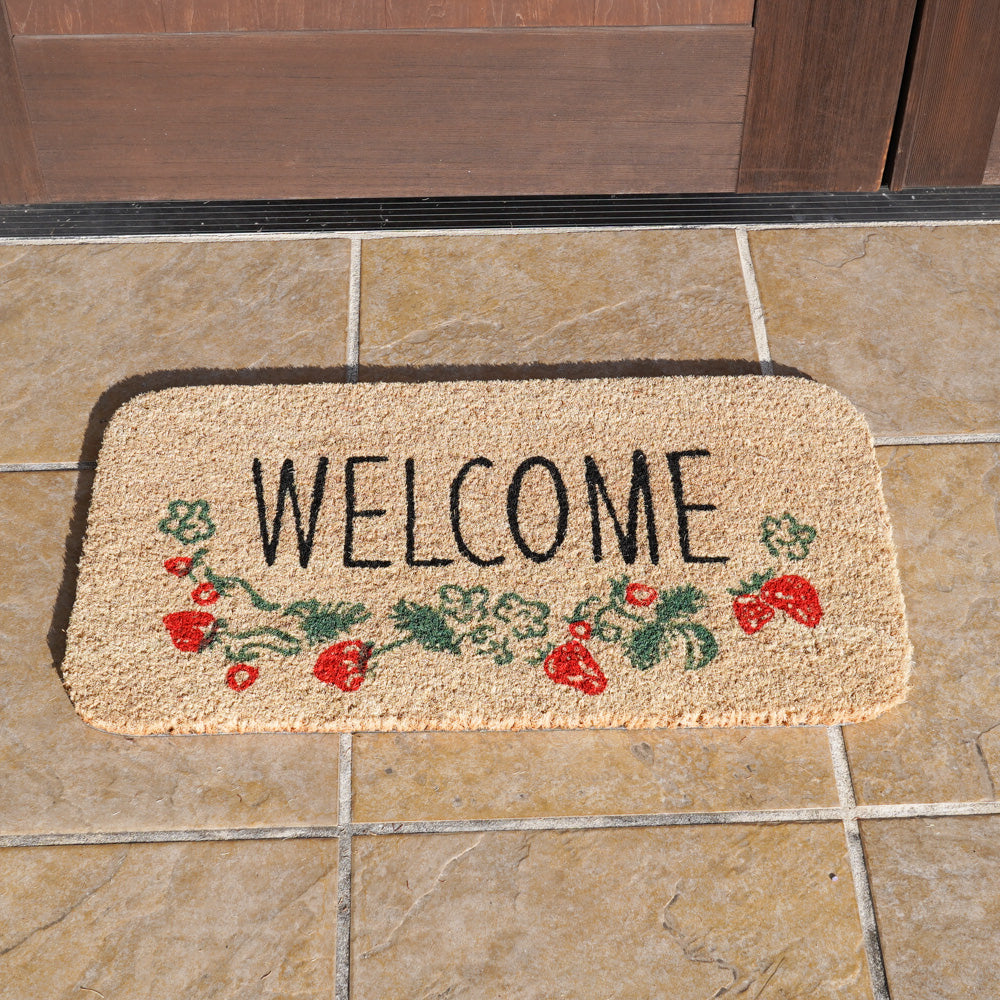 ａｒｃｈｉ　フェイス&ストロベリーのマット ココマット ストロベリー 外用泥除けマット コイヤーマット 玄関マット