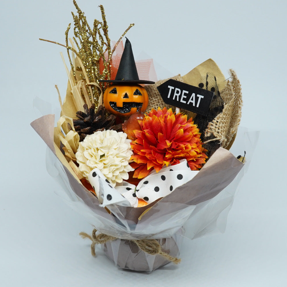 安価 out ♪ Natural Halloween♥︎︎ロウパンプキンのかごア - 日用品