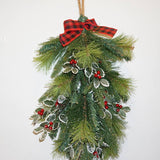 ハンギングドロップ ツリー造花　クリスマスリース　縦型　1943RD