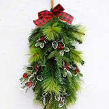 ハンギングドロップ ツリー造花　クリスマスリース　縦型　1943RD