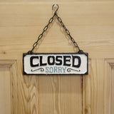 OPEN / CLOSED ドアハンガー　20cm　看板 サインプレート両面　壁掛用 　コベントアイアン