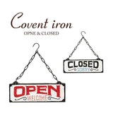 OPEN / CLOSED ドアハンガー　20cm　看板 サインプレート両面　壁掛用 　コベントアイアン
