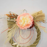 正月飾り しめ縄 おしゃれ　ぼたん/ピオニー　18cm　造花　5545