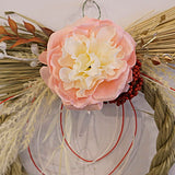 正月飾り しめ縄 おしゃれ　ぼたん/ピオニー　18cm　造花　5545