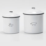 TE755　しろくま＆うさぎキャニスターセット　ホーロー　アクシス