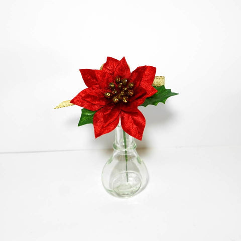 ポインセチアピック1輪　V22165　 造花　クリスマス
