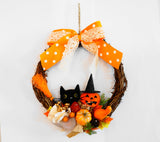 ハロウィンリース　（6132）　20cm　☆秋のディスプレーに！ 造花 ハロウィン