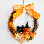 ハロウィンリース　（6132）　20cm　☆秋のディスプレーに！ 造花 ハロウィン