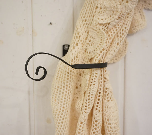 アイアンカーテンホルダー スパイラル 左右セット カーテンフック 9115