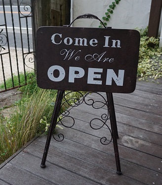 オープンクローズスタンド ブラウン OPEN/CLOSED #7052 看板